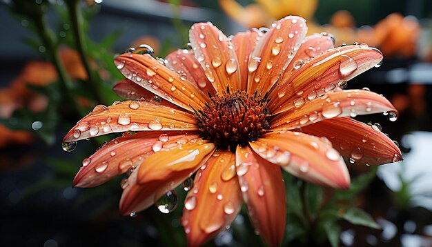 Photo gratuite des pétales de marguerites vibrants scintillent de rosée dans la prairie d'été générée par l'intelligence artificielle