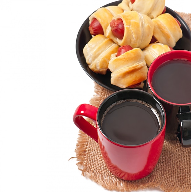 Petit déjeuner avec café et galettes