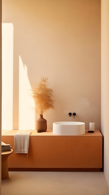 Photo gratuite petit espace salle de bain avec un design intérieur de style moderne