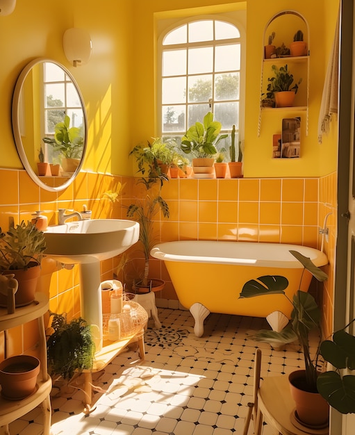 Photo gratuite petit espace salle de bain avec un design intérieur de style moderne