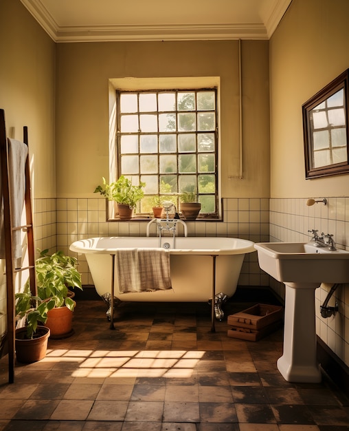 Photo gratuite petit espace salle de bain avec un design intérieur de style moderne