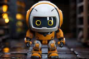 Photo gratuite un petit personnage de robot amusant