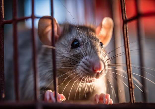 Photo gratuite petit rat vivant à l'intérieur