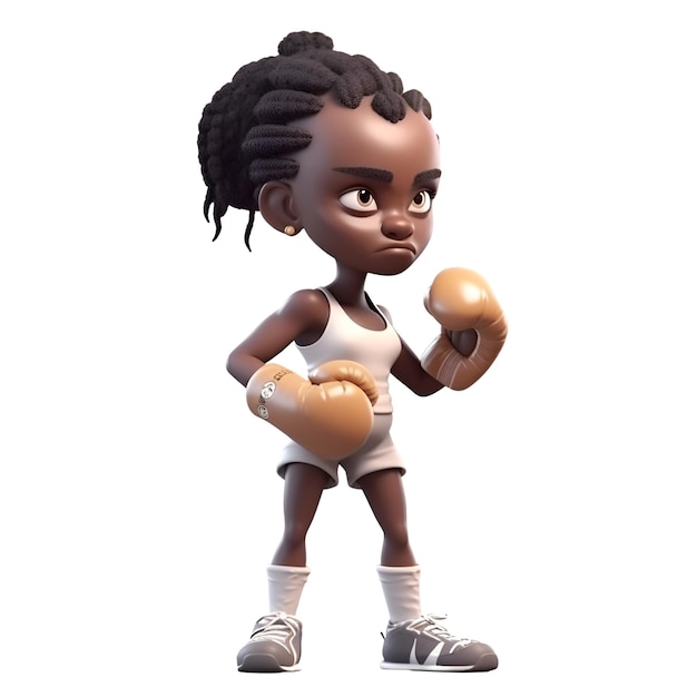 Photo gratuite petite fille afro-américaine avec des gants de boxe. isolé sur fond blanc.