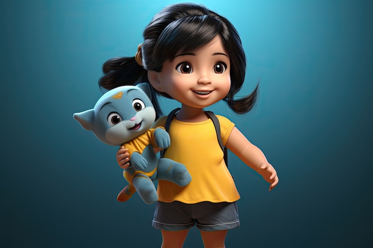 Photo gratuit une petite fille avec un animal de compagnie.