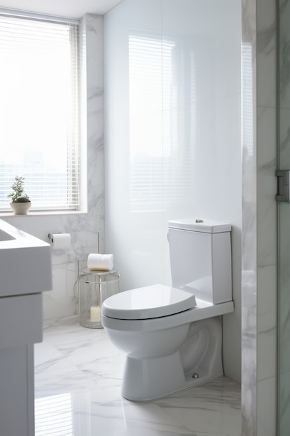 Photo gratuite petite salle de bain au style design moderne