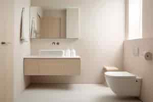 Photo gratuite petite salle de bain au style design moderne