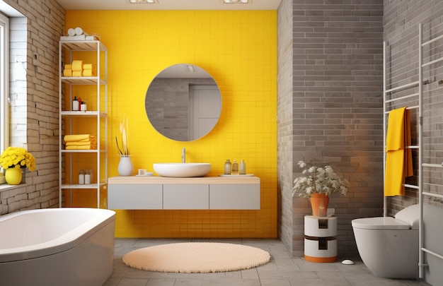 Photo gratuite petite salle de bain au style moderne ai généré