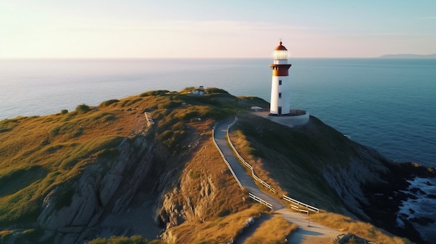 Phare entouré d'eau