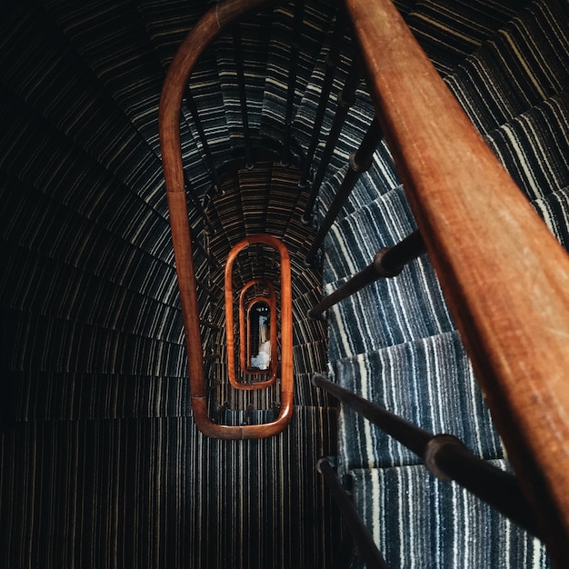 Photo aérienne de l'escalier en colimaçon