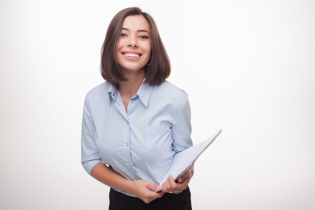 Photo d'une belle femme d'affaires