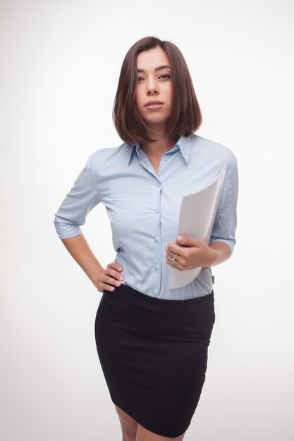 Photo d'une belle femme d'affaires