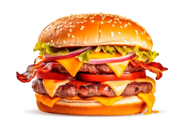 Photo gratuite photo de délicieux hamburger isolé sur fond blanc
