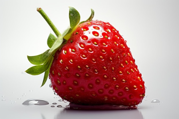 Photo d'une fraise sur fond blanc