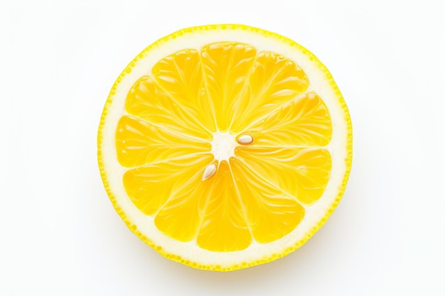 Photo d'une moitié de citron sur fond blanc