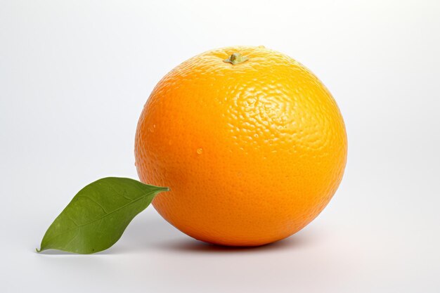 Photo d'une orange sur fond blanc