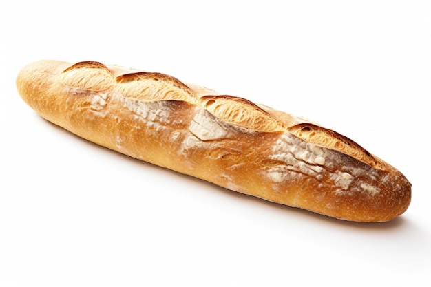 Photo de pain baguette maison isolé sur fond blanc