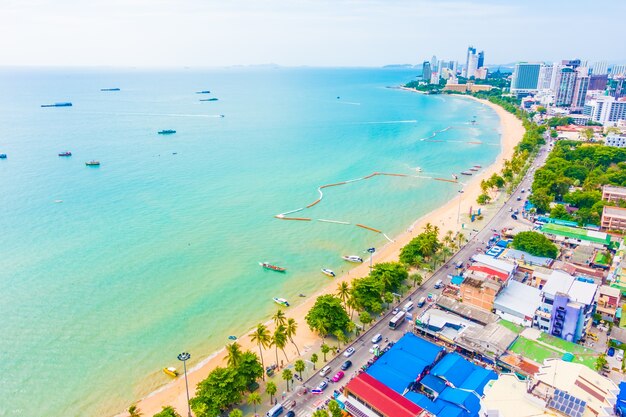 Photo d&#39;une vue sur la plage de la ville d&#39;en haut