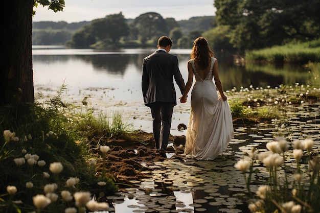 Photo gratuite une photographie de mariage élégante et cinématographique