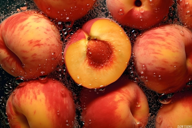 photographie de pêches aux fruits frais