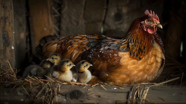 Photo gratuite photorealistic scene of a poultry farm with chickens