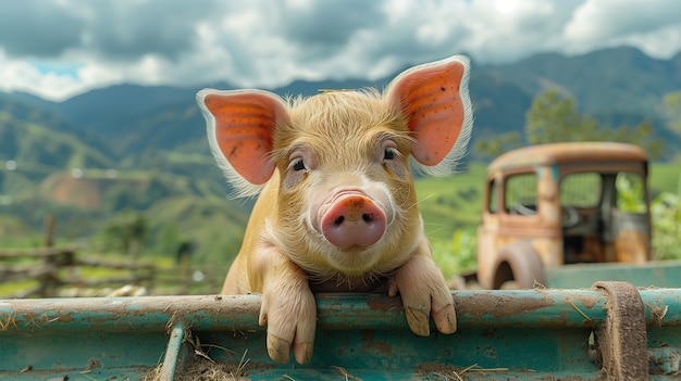 Photo gratuite photorealistic scene with pigs raised in a farm environment