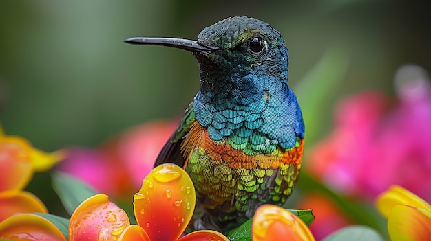 Photo gratuite photorealistic view of beautiful hummingbird in its natural habitat