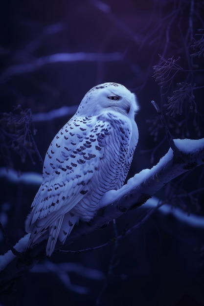 Photo gratuite photorealistic view of owl bird at night