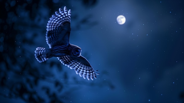 Photo gratuite photorealistic view of owl bird at night