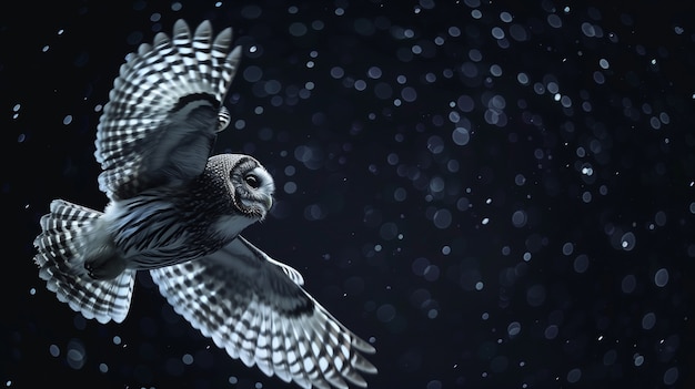 Photo gratuite photorealistic view of owl bird at night