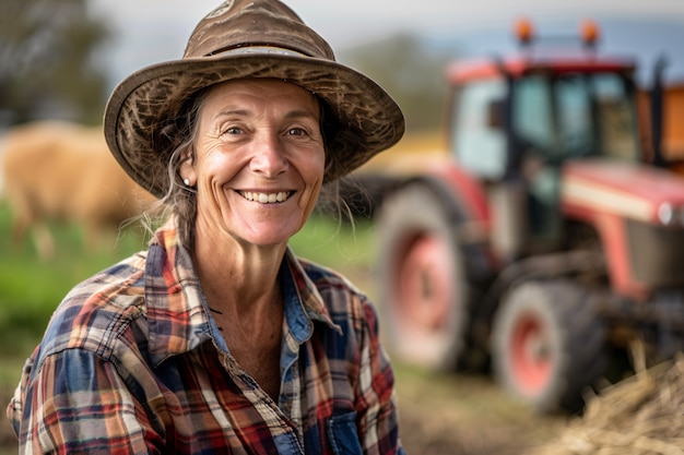 Photo gratuite photorealistic view of woman harvesting in an organic sustainable garden