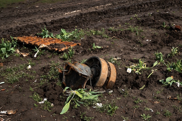 Pièce de char guerre russe en ukraine