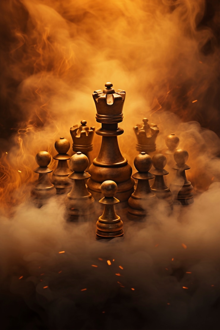 Photo gratuit une pièce d'échecs dramatique