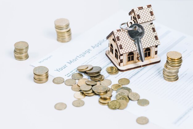 Pièces et clés sur la demande de prêt hypothécaire