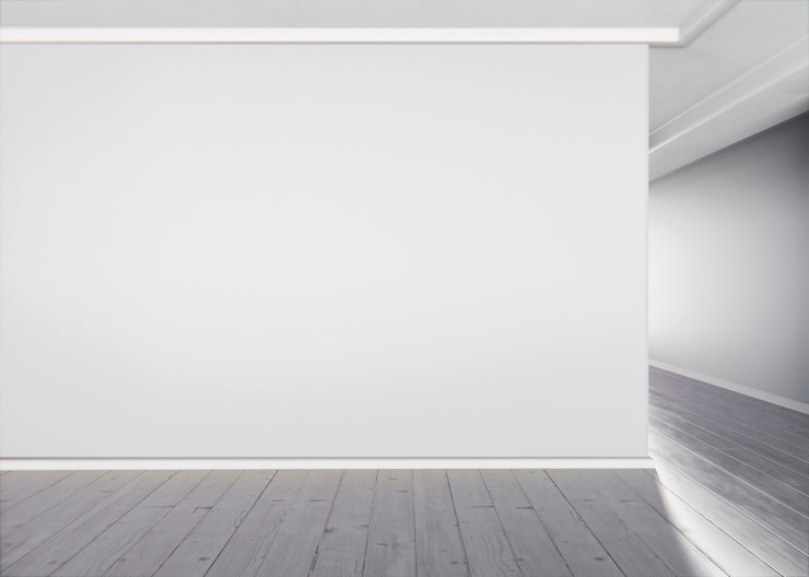 Photo gratuit pièces et murs minimaux avec effets d'éclairage en rendu 3d
