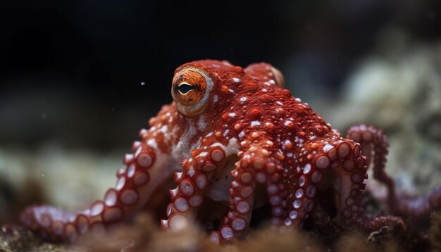 Pieuvre tentaculaire dans la beauté sous-marine des récifs coralliens générée par l'IA