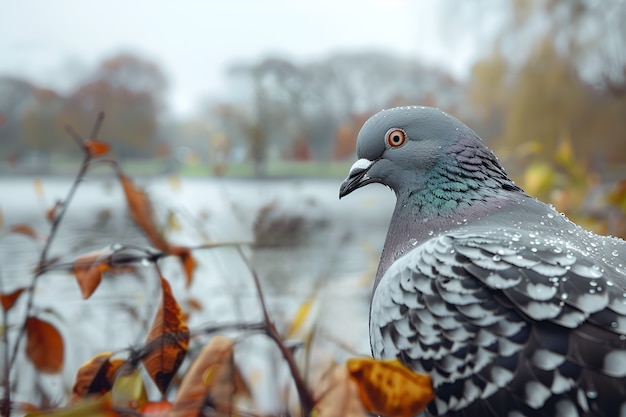 Le pigeon dans son environnement naturel