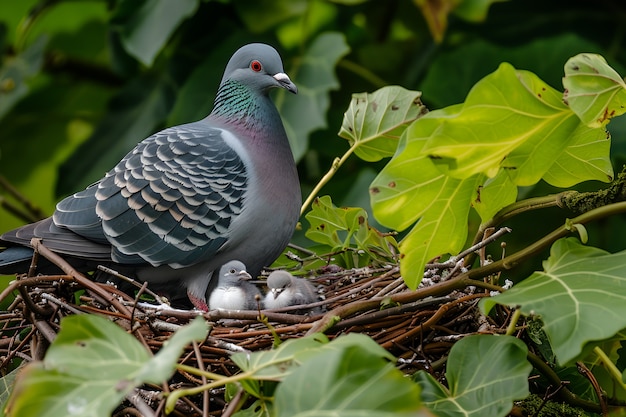 Le pigeon dans son environnement naturel