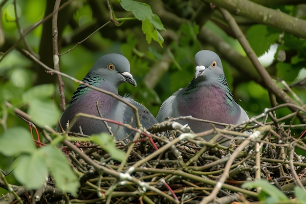 Le pigeon dans son environnement naturel