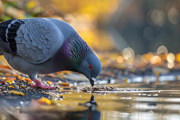 Le pigeon dans son environnement naturel