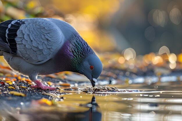 Le pigeon dans son environnement naturel