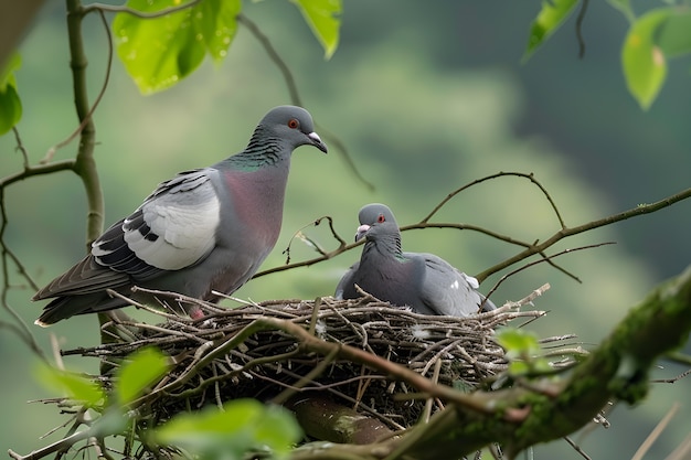 Le pigeon dans son environnement naturel