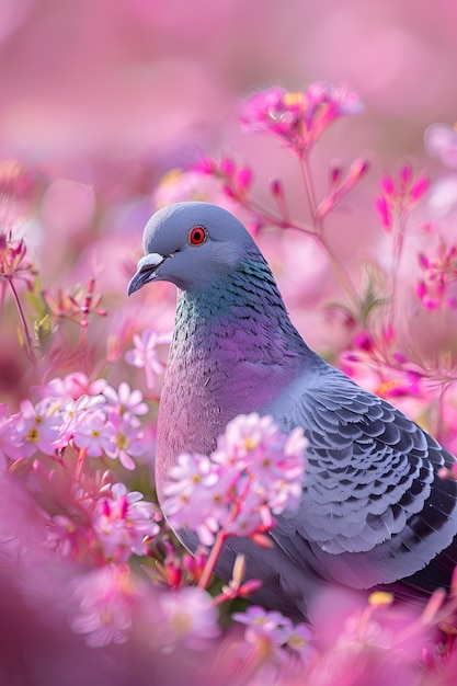 Photo gratuite le pigeon dans son environnement naturel