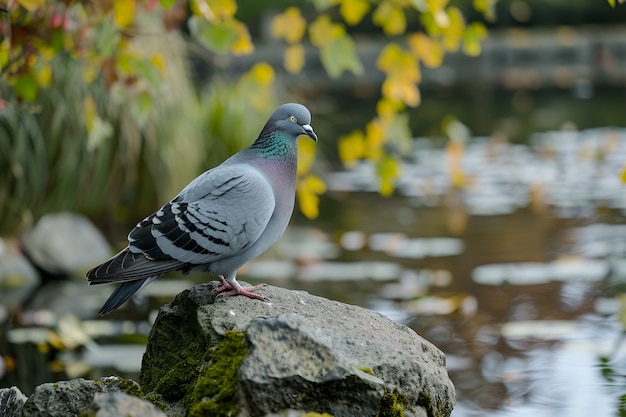 Photo gratuite le pigeon dans son environnement naturel