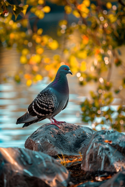 Le pigeon dans son environnement naturel