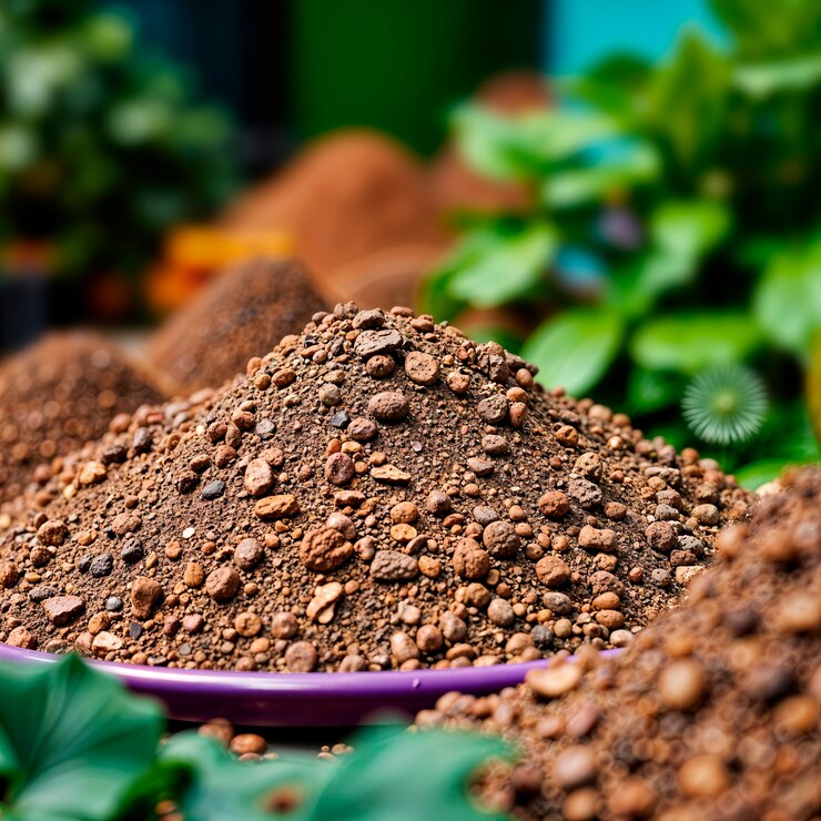 Photo gratuit pile de mélange pour plantes en pot