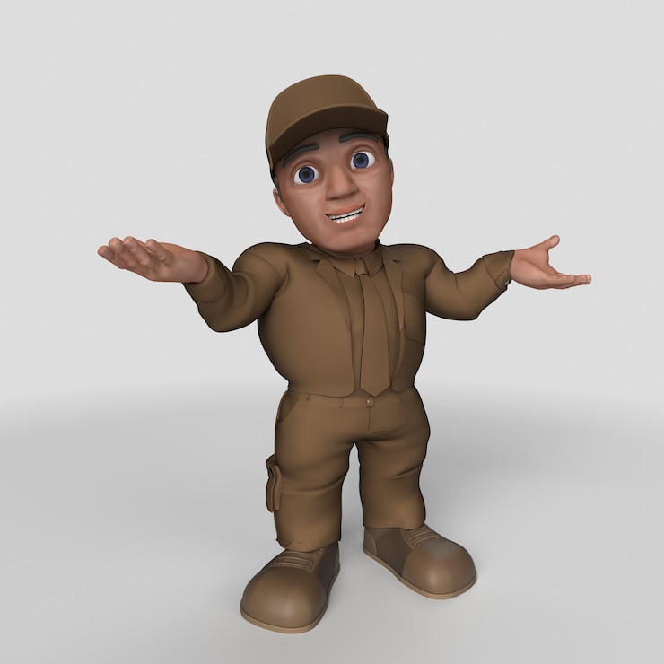 Photo gratuit pilote de livraison de dessin animé 3d