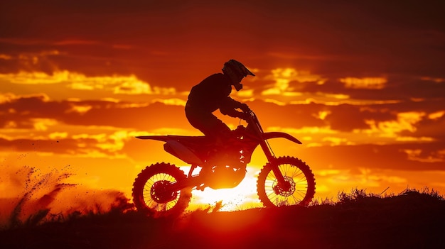 Photo gratuite un pilote de vélo de terre avec sa moto en course sur des circuits d'aventure