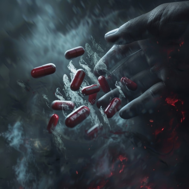 Pilules dans un environnement sombre