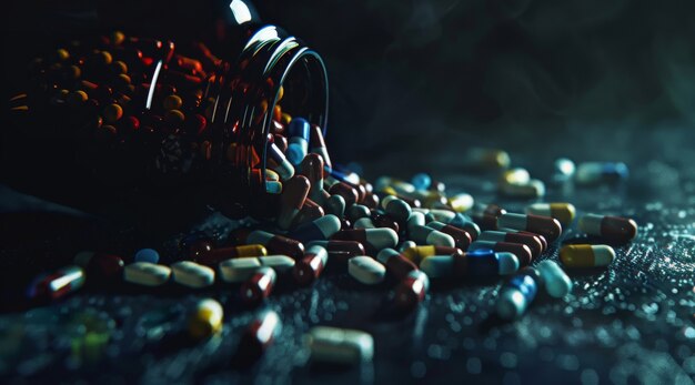 Pilules dans un environnement sombre